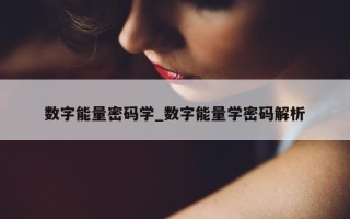 数字能量密码学_数字能量学密码解析