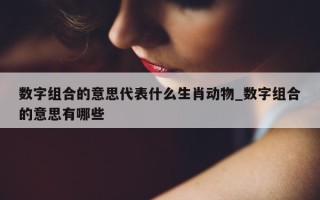 数字组合的意思代表什么生肖动物_数字组合的意思有哪些