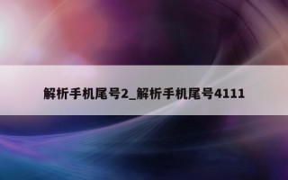 解析手机尾号 2_解析手机尾号 4111