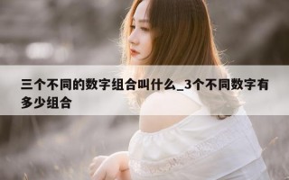 三个不同的数字组合叫什么_3 个不同数字有多少组合