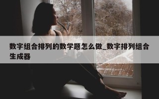 数字组合排列的数学题怎么做_数字排列组合生成器