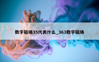 数字磁场 35 代表什么_363 数字磁场