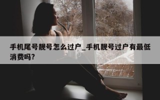 手机尾号靓号怎么过户_手机靓号过户有最低消费吗?