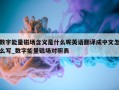 数字能量磁场含义是什么呢英语翻译成中文怎么写_数字能量磁场对照表