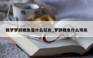 做梦梦到鲤鱼是什么征兆_梦到鲤鱼什么预兆