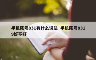 手机尾号 831 有什么说法_手机尾号 8319 好不好