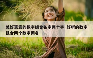 美好寓意的数字组合名字两个字_好听的数字组合两个数字网名