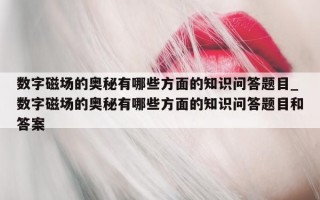 数字磁场的奥秘有哪些方面的知识问答题目_数字磁场的奥秘有哪些方面的知识问答题目和答案