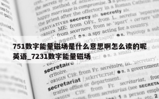 751 数字能量磁场是什么意思啊怎么读的呢英语_7231 数字能量磁场