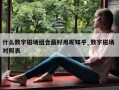 什么数字磁场组合最好用呢知乎_数字磁场 对照表