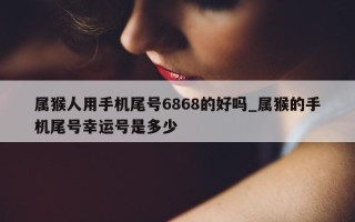 属猴人用手机尾号 6868 的好吗_属猴的手机尾号幸运号是多少