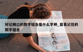 好记顺口的数字组合是什么字啊_容易记住的数字组合