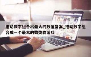 拖动数字组合出最大的数值答案_拖动数字组合成一个最大的数烧脑游戏