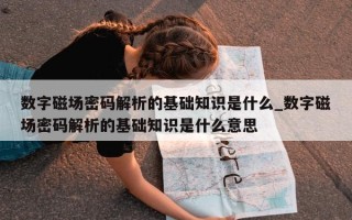 数字磁场密码解析的基础知识是什么_数字磁场密码解析的基础知识是什么意思