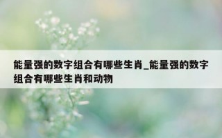 能量强的数字组合有哪些生肖_能量强的数字组合有哪些生肖和动物