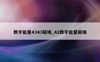 数字能量 4343 磁场_42 数字能量磁场