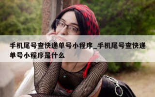 手机尾号查快递单号小程序_手机尾号查快递单号小程序是什么