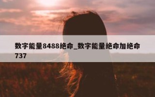 数字能量 8488 绝命_数字能量绝命加绝命 737