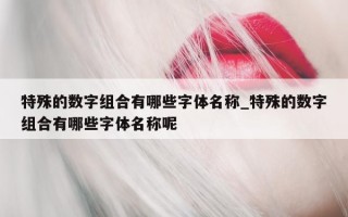 特殊的数字组合有哪些字体名称_特殊的数字组合有哪些字体名称呢