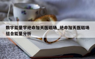 数字能量学绝命加天医磁场_绝命加天医磁场组合能量分析