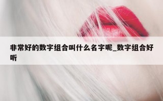 非常好的数字组合叫什么名字呢_数字组合好听