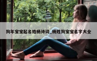 狗年宝宝起名姓杨诗词_杨姓狗宝宝名字大全