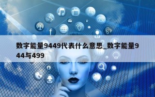 数字能量 9449 代表什么意思_数字能量 944 与 499