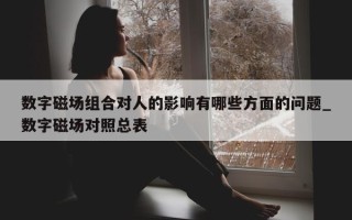 数字磁场组合对人的影响有哪些方面的问题_数字磁场对照总表