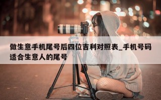 做生意手机尾号后四位吉利对照表_手机号码适合生意人的尾号