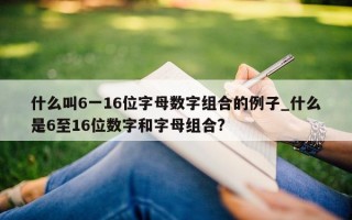 什么叫 6 一 16 位字母数字组合的例子_什么是 6 至 16 位数字和字母组合?