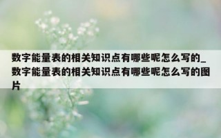 数字能量表的相关知识点有哪些呢怎么写的_数字能量表的相关知识点有哪些呢怎么写的图片