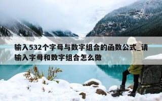 输入 532 个字母与数字组合的函数公式_请输入字母和数字组合怎么做