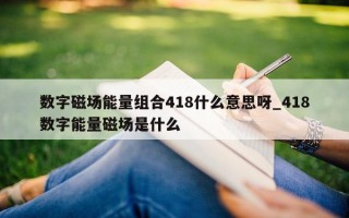 数字磁场能量组合 418 什么意思呀_418 数字能量磁场是什么