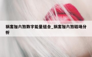 祸害加六煞数字能量组合_祸害加六煞磁场分析