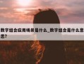 数字组合应用场景是什么_数字组合是什么意思?