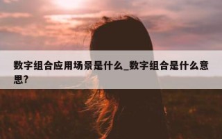 数字组合应用场景是什么_数字组合是什么意思?