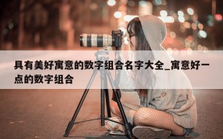 具有美好寓意的数字组合名字大全_寓意好一点的数字组合