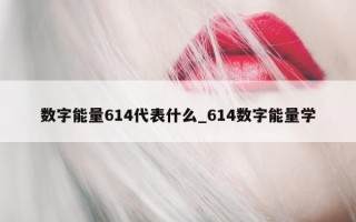 数字能量 614 代表什么_614 数字能量学