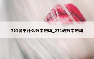 721 属于什么数字磁场_271 的数字磁场