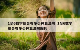 1 至 6 数字组合有多少种算法呢_1 至 6 数字组合有多少种算法呢图片