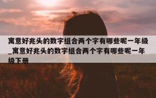 寓意好兆头的数字组合两个字有哪些呢一年级_寓意好兆头的数字组合两个字有哪些呢一年级下册