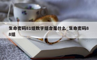 生命密码 81 组数字组合是什么_生命密码 88 组