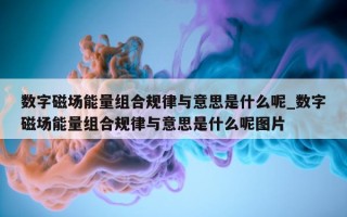 数字磁场能量组合规律与意思是什么呢_数字磁场能量组合规律与意思是什么呢图片