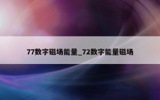 77 数字磁场能量_72 数字能量磁场