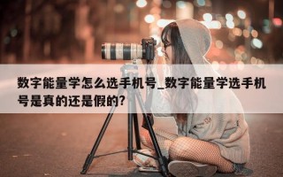 数字能量学怎么选手机号_数字能量学选手机号是真的还是假的?