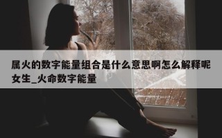 属火的数字能量组合是什么意思啊怎么解释呢女生_火命数字能量