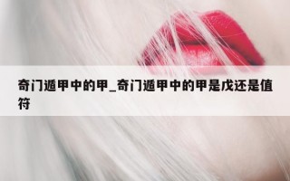 奇门遁甲中的甲_奇门遁甲中的甲是戊还是值符