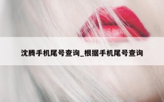 沈腾手机尾号查询_根据手机尾号查询