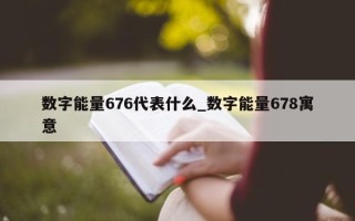 数字能量 676 代表什么_数字能量 678 寓意