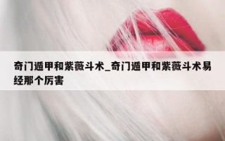 奇门遁甲和紫薇斗术_奇门遁甲和紫薇斗术易经那个厉害